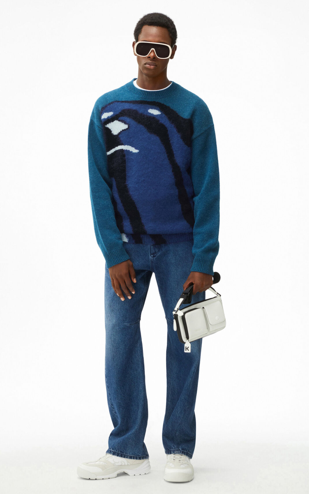 Kenzo The Invierno Capsule Polar Bear oversize Jerseys Hombre Azules | 1082376-SF